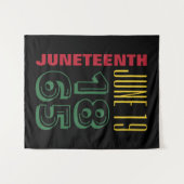Juneteenth 19 juni 1865 Typografie Zwartengeschied Wandkleed (Voorkant (horizontaal))