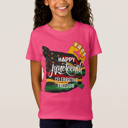 JUNETEENTH African American Flag T-shirt (Voorkant)