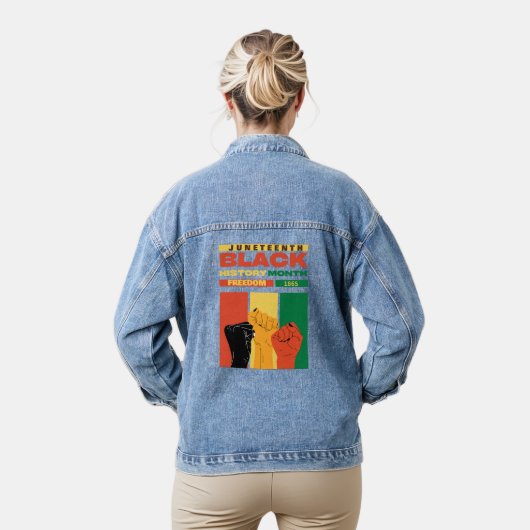Juneteenth African Black Freedom 1865 Geschiedenis Denim Jacket (Model)