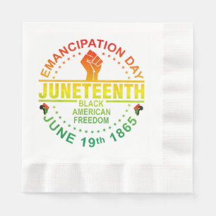 Juneteenth Afro-Amerikaanse Vrijheid Zwart 1865 Servet