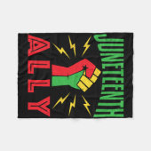 Juneteenth Ally 19 juni Steun Protest Pride Fist Fleece Deken (Voorkant (Horizontaal))