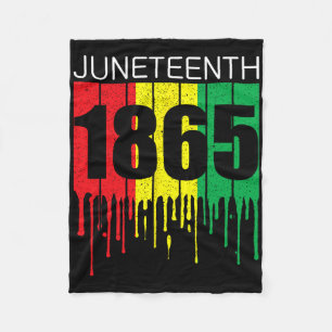 Juneteenth Black African American Flag Freedom Vin Fleece Deken