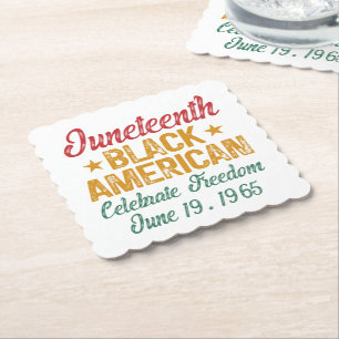 Juneteenth Black American Celebrate Freedom Cool Kartonnen Onderzetters