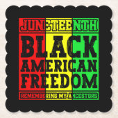 Juneteenth Black American Freedom Remembering Cool Kartonnen Onderzetters (Voorkant)