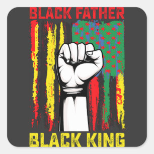 Juneteenth Black Father Day Dad King Celebrating F Vierkante Sticker