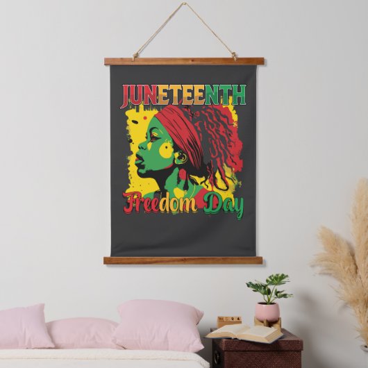 Juneteenth Black Freedom Day 1865 Loc Hangend Wandkleed (Slaapkamer)