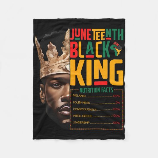 Juneteenth Black King Pride Afrika Voedingsfeiten Fleece Deken (Voorkant)