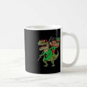 Juneteenth Black King Riding T Rex Dino Fun Boys K Koffiemok