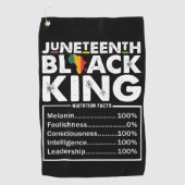Juneteenth Black King Voedingsfeiten Melanine Golfhanddoek (Voorkant)