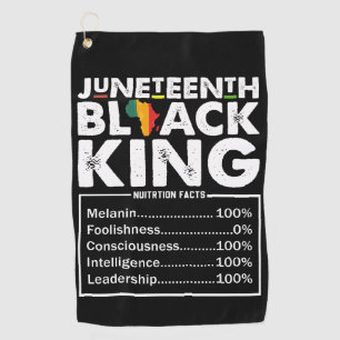 Juneteenth Black King Voedingsfeiten Melanine Golfhanddoek
