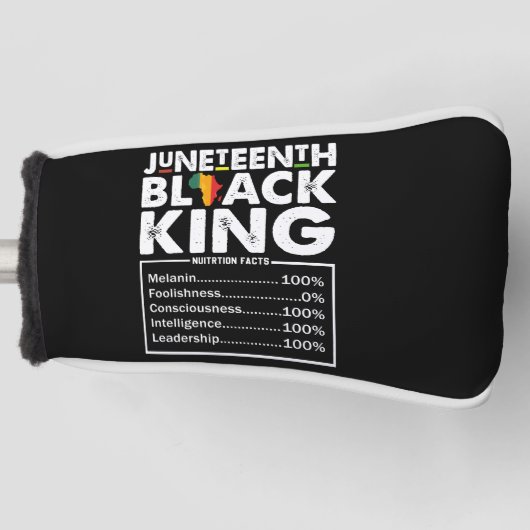 Juneteenth Black King Voedingsfeiten Melanine Golfheadcover (Voorkant)