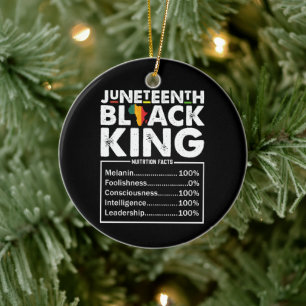 Juneteenth Black King Voedingsfeiten Melanine Keramisch Ornament