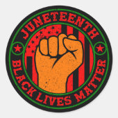 Juneteenth Black Lives Matter Ronde Sticker (Voorkant)
