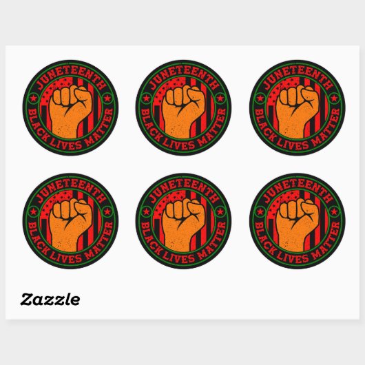 Juneteenth Black Lives Matter Ronde Sticker (Vel)