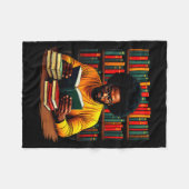 Juneteenth Black Man Reading Books  Fleece Deken (Voorkant (Horizontaal))