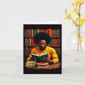 Juneteenth Black Man Reading Books  Kaart (Gele Bloem)