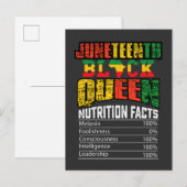 Juneteenth Black Queen Nutrition Facts Uitnodiging Briefkaart (Voorkant / Achterkant)