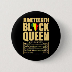 Juneteenth Black Queen Voedingsfeiten Zwarte Gesch Ronde Button 5,7 Cm