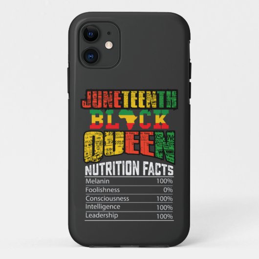 Juneteenth Black Queen Voedingswaarde Feiten Case-Mate iPhone Case (Achterkant)