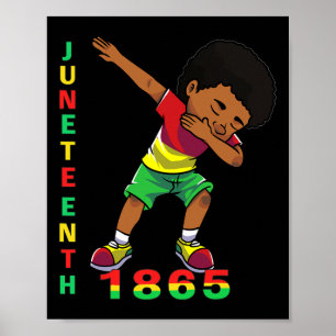 Juneteenth Boys Kinder 1865 Dabbing Black African Poster