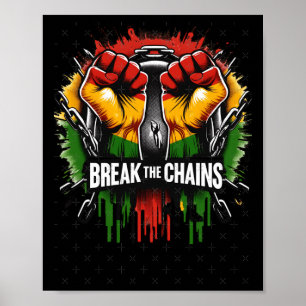 Juneteenth Breek de Ketens Zwarte Geschiedenis Poster