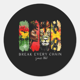 Juneteenth Breek Elke Ketting Zwarte Vrijheid 19 j Ronde Sticker