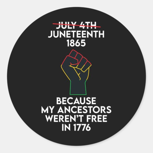 Juneteenth Celebrates Black African American Freed Ronde Sticker (Voorkant)