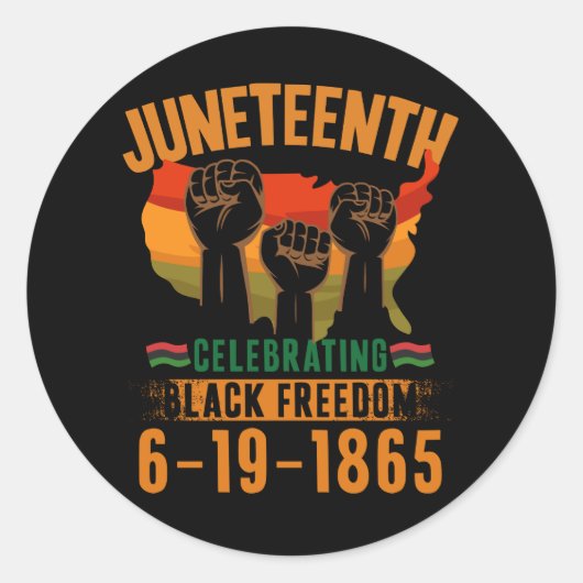 Juneteenth Celebrating Black Freedom 186 African Ronde Sticker (Voorkant)