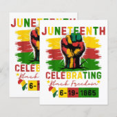 Juneteenth Celebrating Black Freedom Black Geschie (Voorkant / Achterkant)