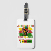 Juneteenth Celebrating Black Freedom Black Geschie Bagagelabel (Voorkant (verticaal))