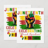 Juneteenth Celebrating Black Freedom Black Geschie Informatiekaartje (Voorkant / Achterkant)