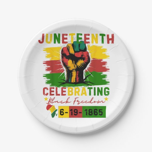 Juneteenth Celebrating Black Freedom Black Geschie Papieren Bordje (Voorkant)