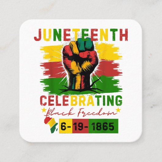 Juneteenth Celebrating Black Freedom Black Geschie Vierkante Visitekaartje (Voorkant)