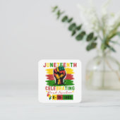 Juneteenth Celebrating Black Freedom Black Geschie Vierkante Visitekaartje (Staand voorkant)