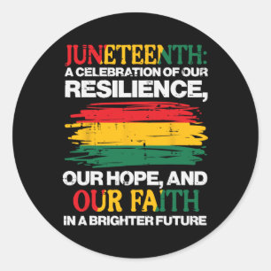 Juneteenth Celebration Veerkracht Hoop Geloof Mann Ronde Sticker