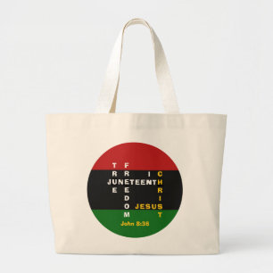 JUNETEENTH Christelijk Crossword Grote Tote Bag