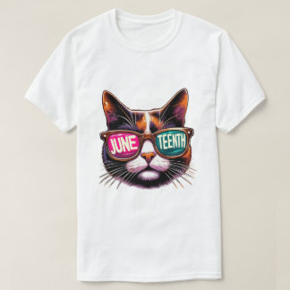 Juneteenth Cool Cat – Zonnebrillen & Vrijheid T-shirt