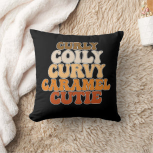 Juneteenth Curly Coily Curvy Caramel Cutie Kussen