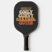 Juneteenth Curly Coily Curvy Caramel Cutie Pickleball Paddle (Voorkant)