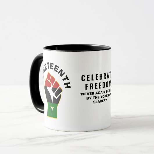 JUNETEENTH Custom Celebrate Freedom Mok (Voorkant links)