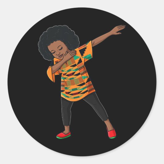 Juneteenth Dabbing African American Black Pride Qu Ronde Sticker (Voorkant)