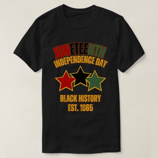 Juneteenth Drie sterren T-shirt (Design voorkant)