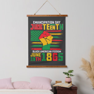 Juneteenth Emancipatie Dag Zwarte Amerikaanse Vrij Hangend Wandkleed