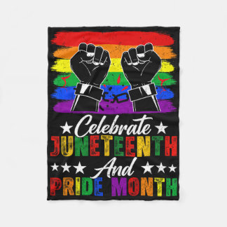 Juneteenth en Pride Month vieren Vuist Afrikaans  Fleece Deken
