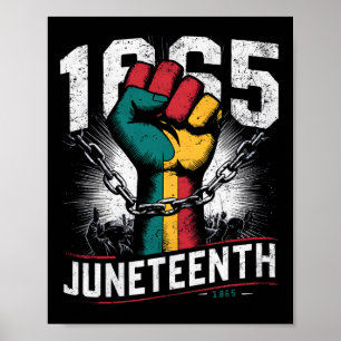 Juneteenth Fist Black Freedom 1865 Afro-Amerika Poster