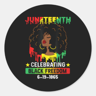 Juneteenth Flag Viering Black Freedom Juneteen Ronde Sticker