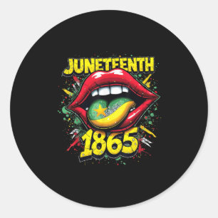 Juneteenth Freedom 1865 viert Afrikaanse lippen Ronde Sticker