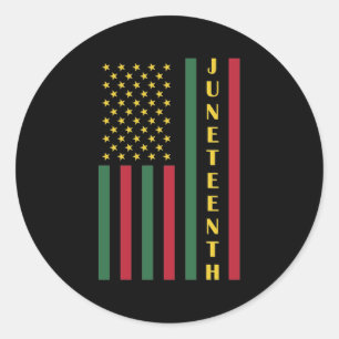 Juneteenth Freedom Celebration USA American Flag Ronde Sticker