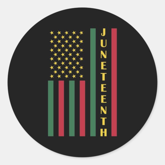 Juneteenth Freedom Celebration USA American Flag Ronde Sticker (Voorkant)