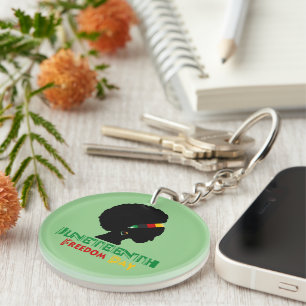 Juneteenth/ Freedom Day/ Afro Girl Sleutelhanger